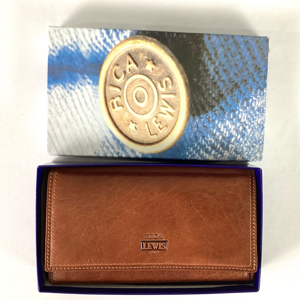 NEW- Rica Lewis leather fold over snap wallet